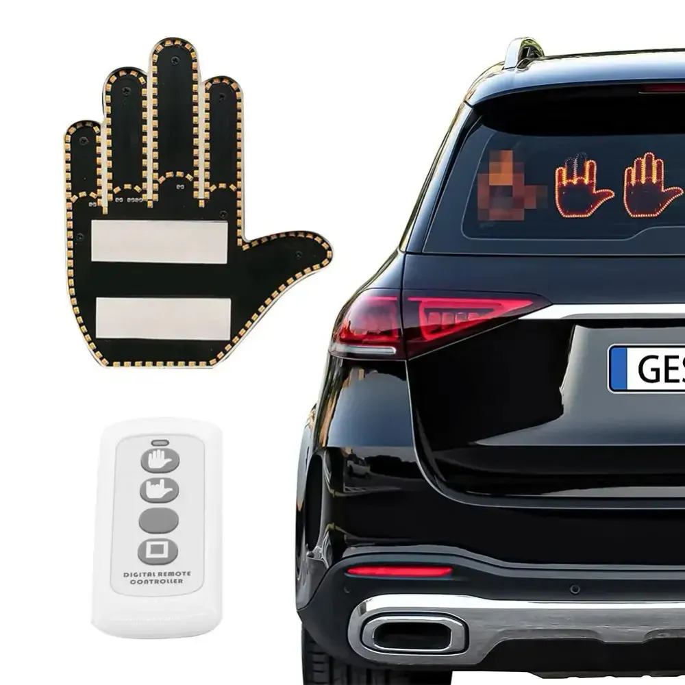 Luz de carro com gesto de mãoLuz de carro com gesto de mão LED com controlo remoto - Placa de comunicação de raiva na estr...