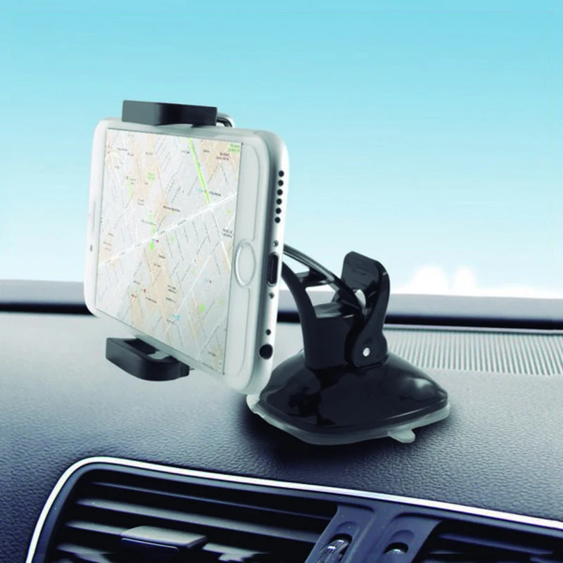 Suporte de Telemóveis para Automóvel com Ventosa KSIX 360º Preto