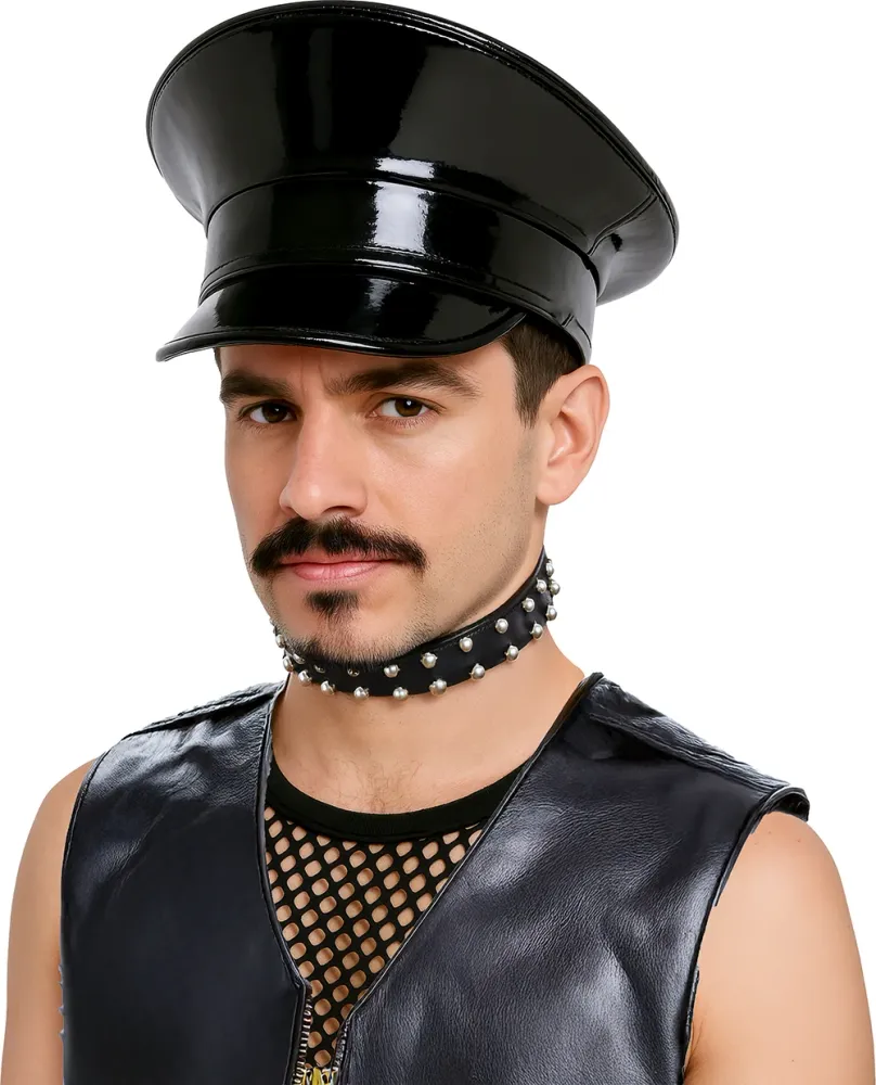 Boné Preto Tipo Polícia com Efeito Brilho Guirca