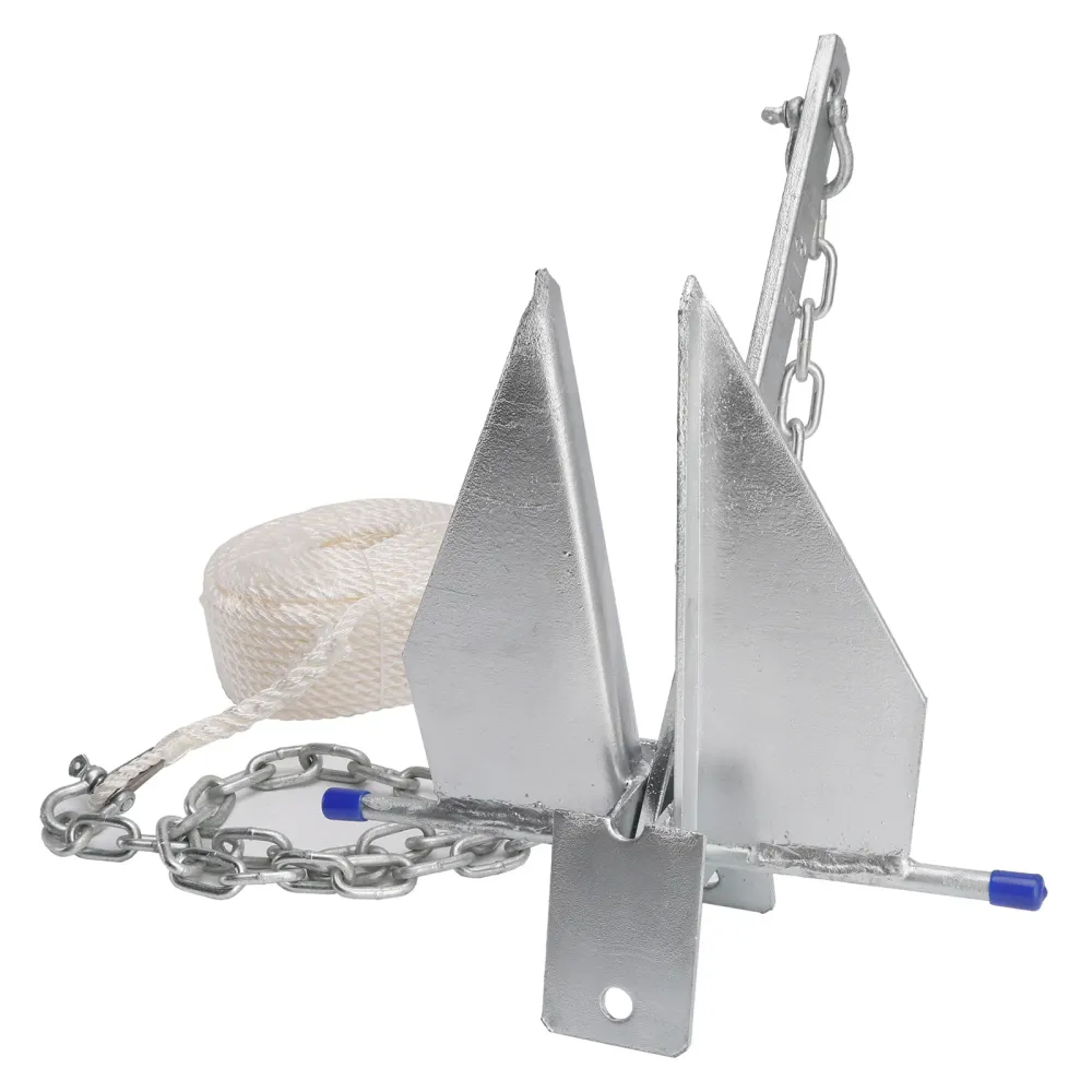 Kit Âncora Galvanizada para Barco Âncora Deslizante 13Lbs & Corrente & Corda de prata para barco 13 libras