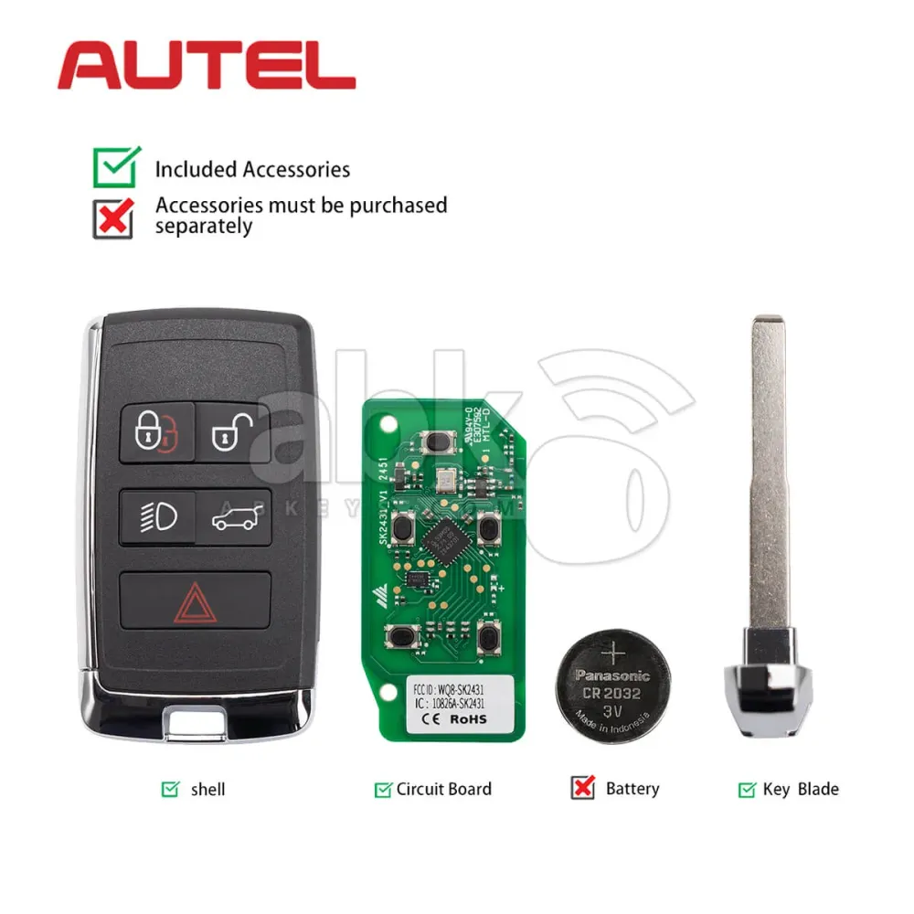 Autel Chave Inteligente Universal 5Botões Estilo Land Rover IKEYLR005AL