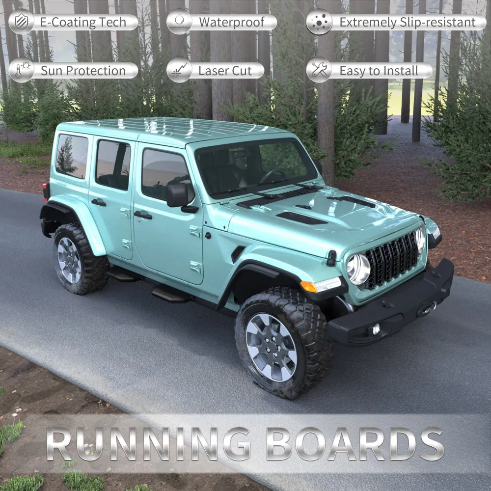 Running Boards 2018-2025 Jeep Wrangler JL 2020-2025 Jeep Gladiator JT 4 Doors