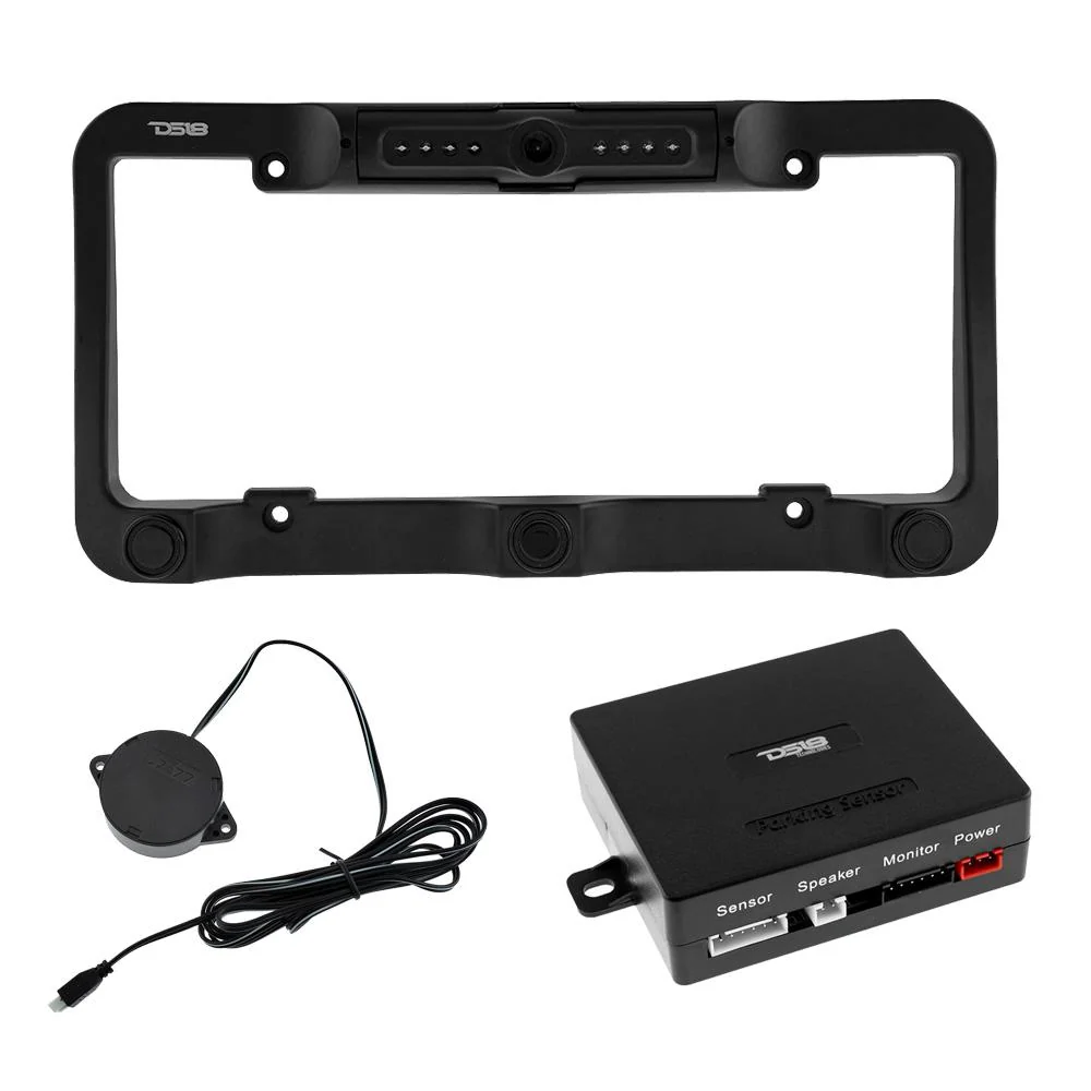RCS2IN1LP-B Waterproof Reverse Camera and Backup Buzzer License Plate