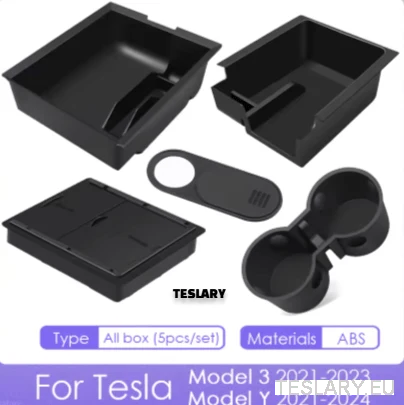 Tesla Modelo 3/Y 2021-2024 Acessórios Center Bandejas de Console