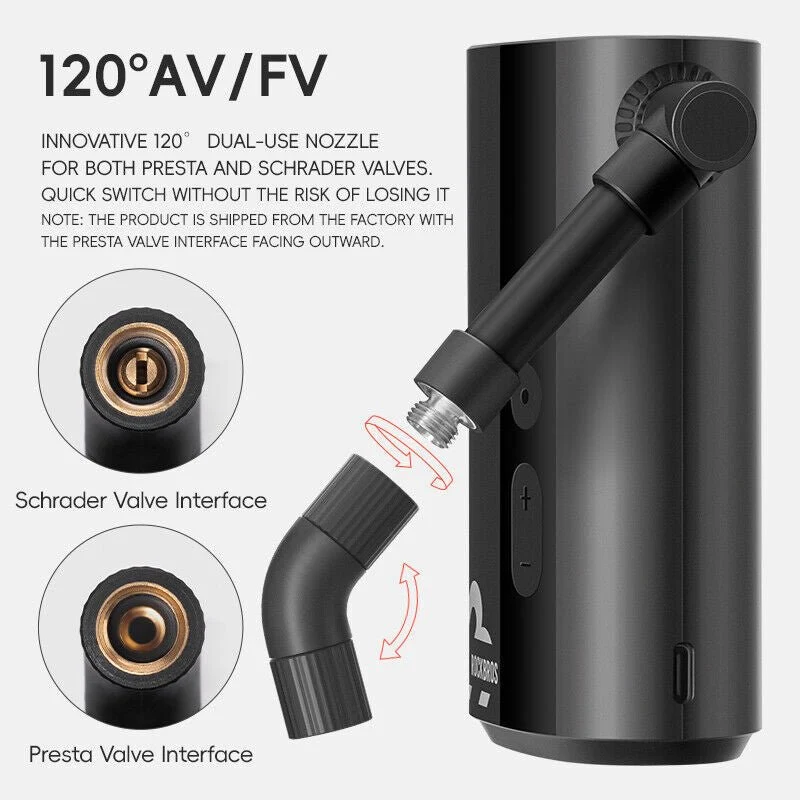 Bomba de Ar Portátil 150 PSI Bateria 5000 mAh Ecrã LCD
