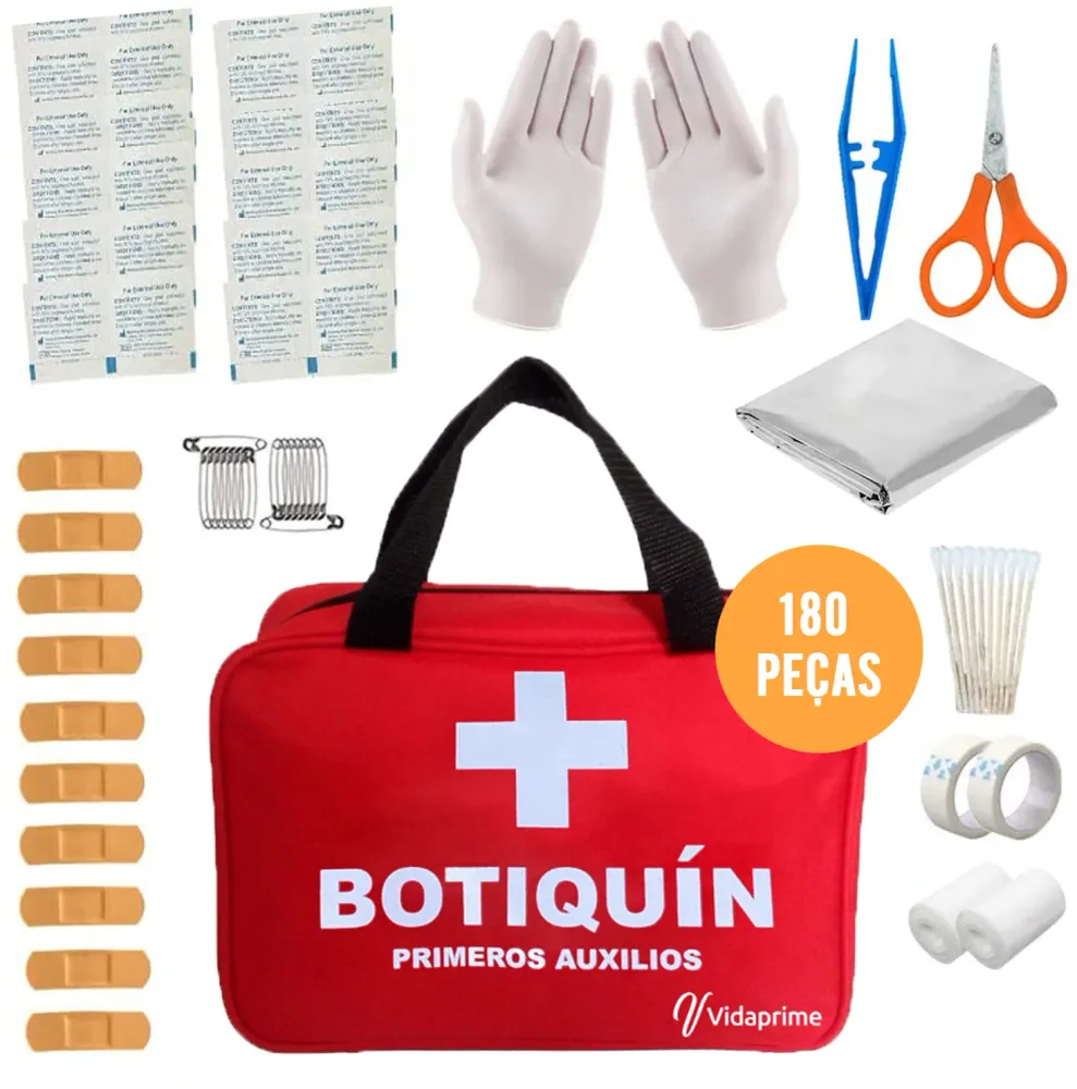Kit de Primeiros Socorros Profissional Completo - 180 pcs
