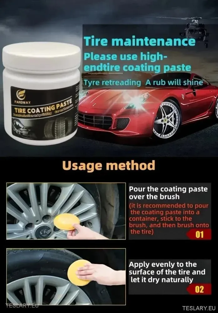 Cera de revestimento de pneu com de volta ao preto energia 500 ml extra grande