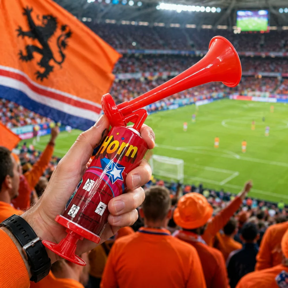 Bomba Manual para Estádio de Futebol Luchthoorn WK Apito Vermelho Som