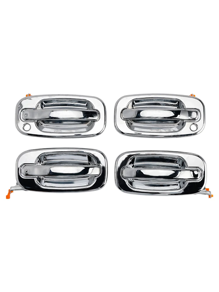 4PCs Front Exterior Door Handle Set Chrome Chevy GMC Silverado 99-06
