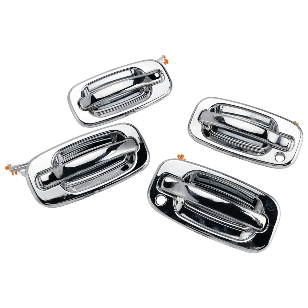 4PCs Front Exterior Door Handle Set Chrome Chevy GMC Silverado 99-06