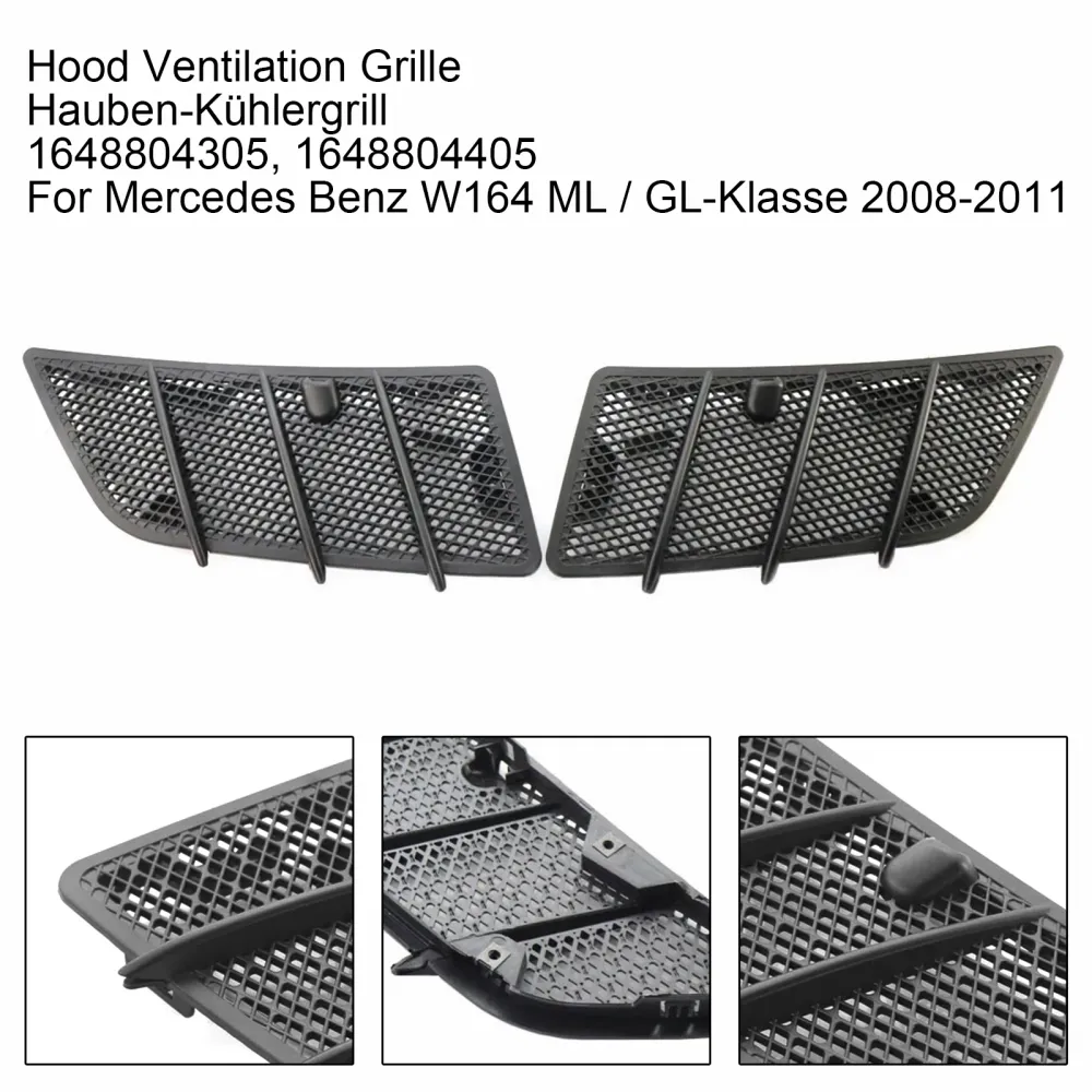 Right+Left Hood Radiator Grille 1648804305 Mercedes W164 ML and GL-Class