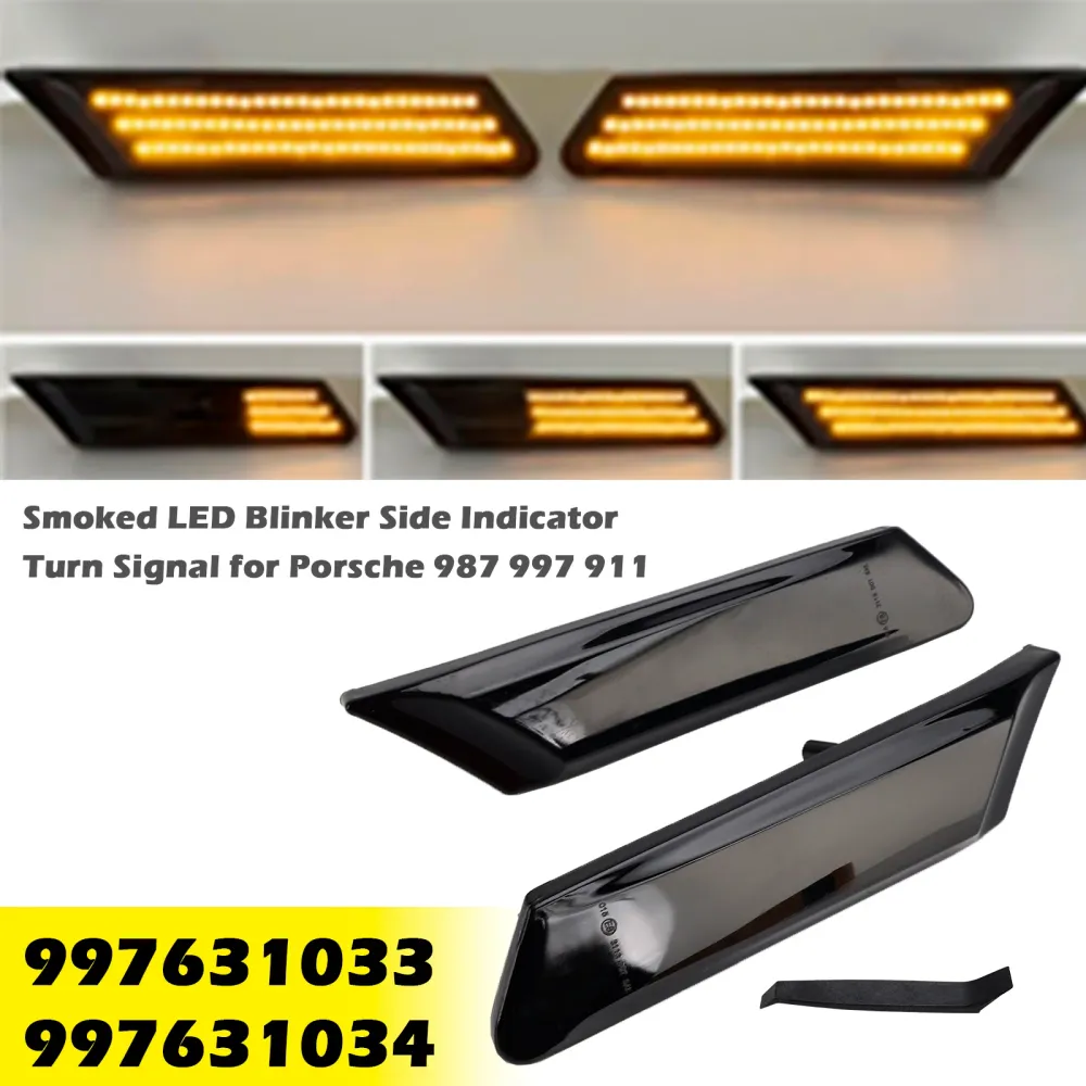 Smoked LED Blinker Side Indicator Turn Signal Porsche 987 997 911