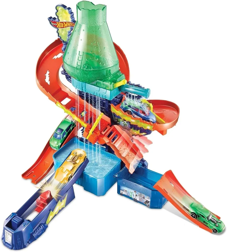 Mattel Playset de laboratório Hot Wheels Color Shifter CCP76, modelos de carros