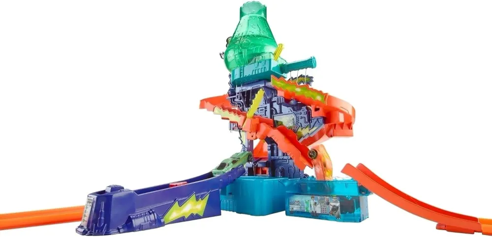 Mattel Playset de laboratório Hot Wheels Color Shifter CCP76, modelos de carros