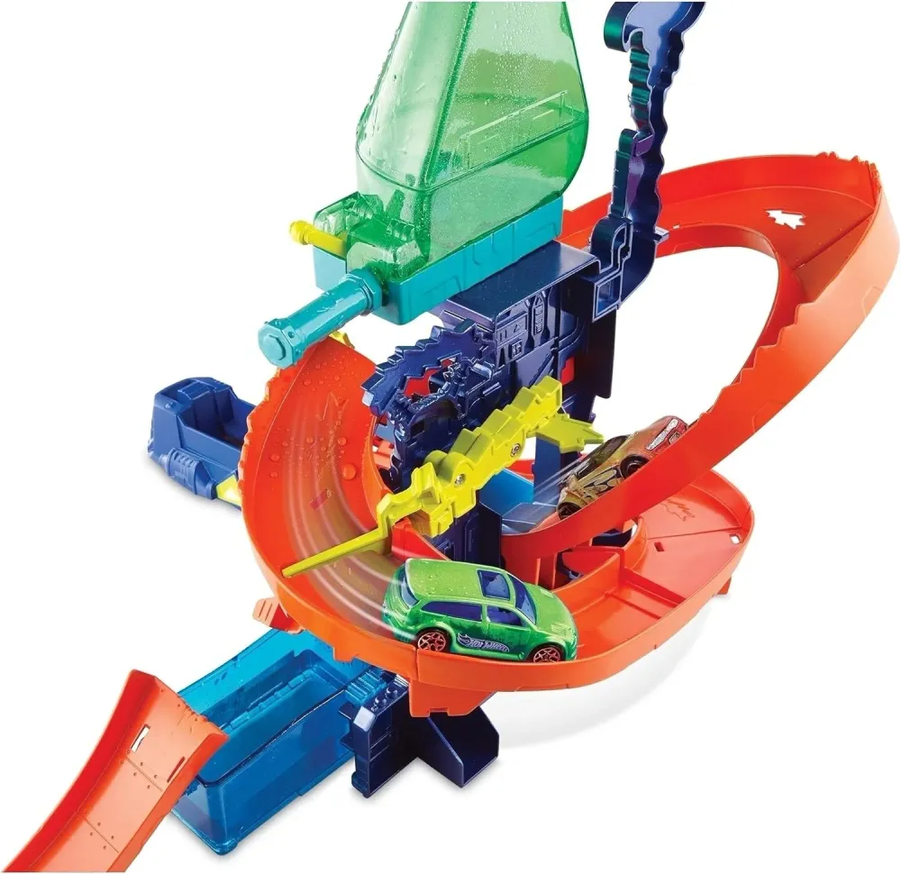 Mattel Playset de laboratório Hot Wheels Color Shifter CCP76, modelos de carros