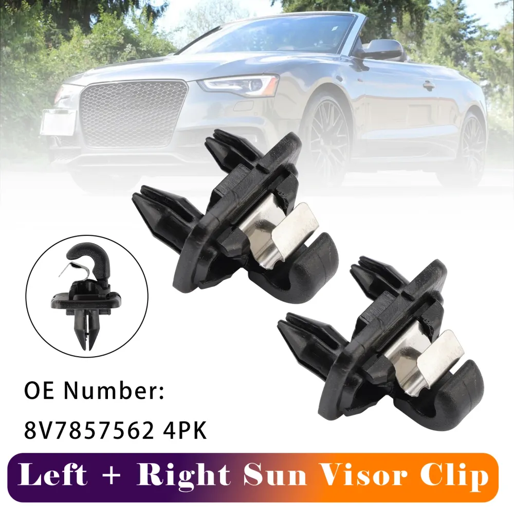2x Sun Visor Clip 8V7857562 4PK Audi A3 A5 Cabriolet TT Roadster 2017-2019