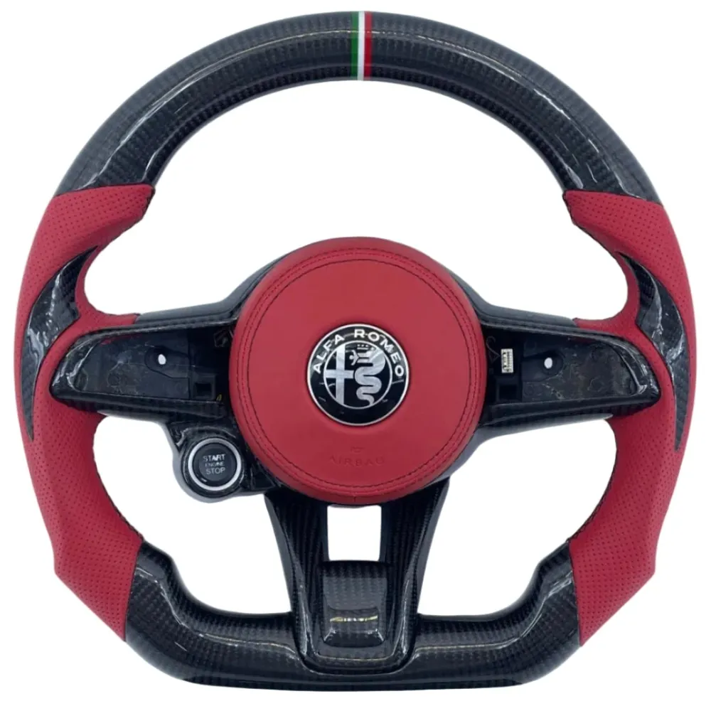 Custom Carbon Fiber Steering Wheel Alfa Romeo Giulia Stelvio 2017-2021|TTD Craft