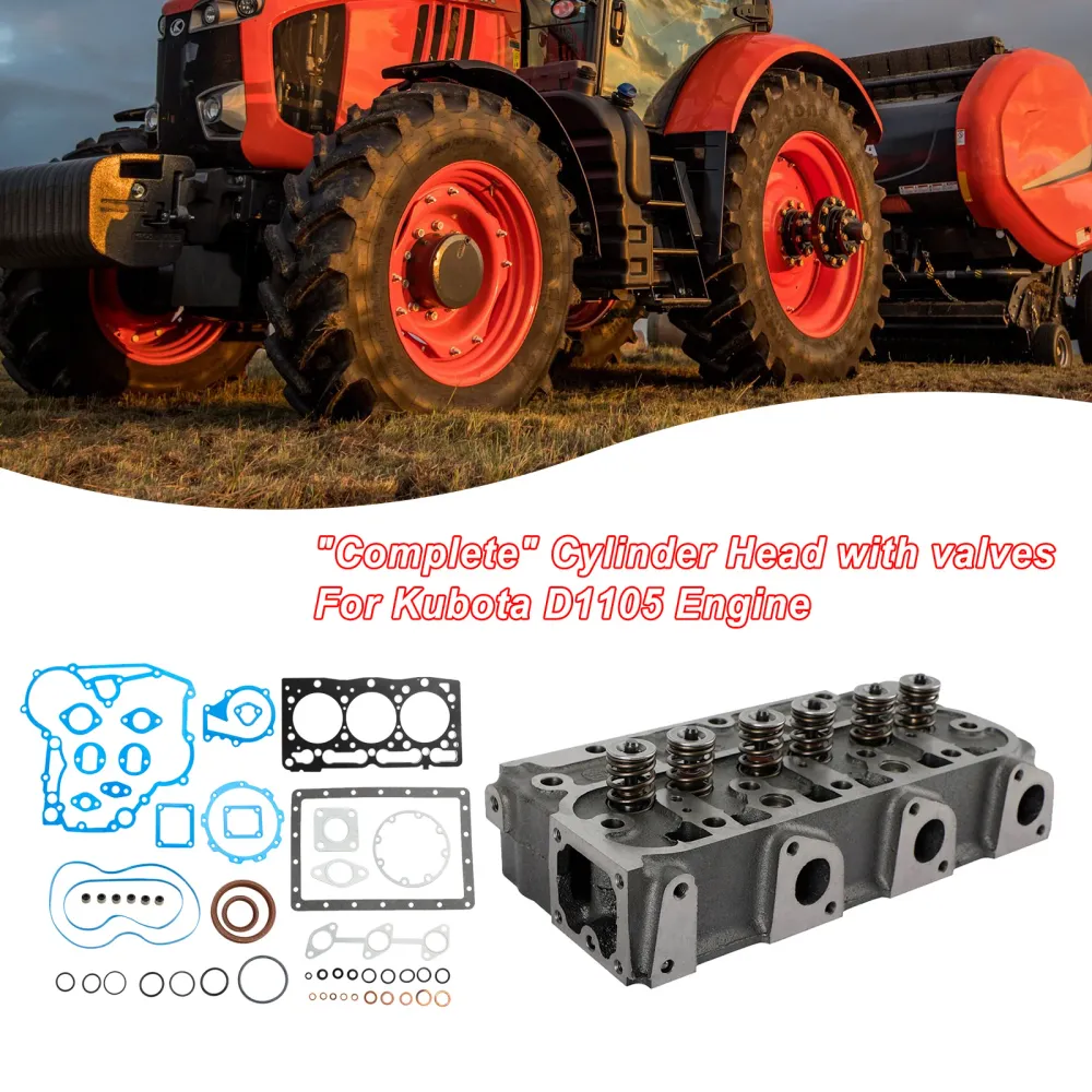 Cabeçote completo com mola de válvula KUBOTA ENGINE D1105 & Kit de juntas D1105 RTV1100