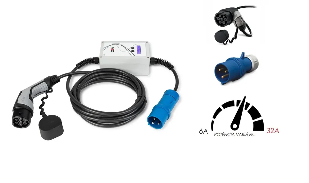 Carregador Portátil V2C 7.4 kW Monofásico Tipo 2 com Conetor CEE32