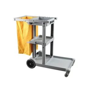 Carrinho de limpeza com saco amarelo 113x51x98cm