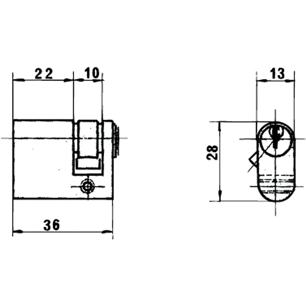 Cilindro oval Lynx 1/2 latão 0580/27 mm.
