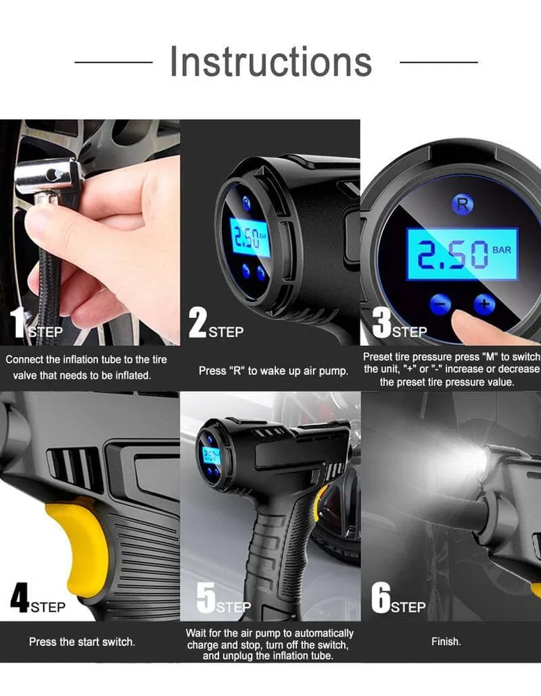 Compressor De Ar Pistola Ultra Maxx Para Carro e Bicicleta