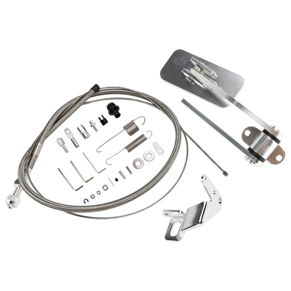 Pedal de acelerador de alumínio Universal Street Hot Rod 24" Cabo de acelerador SS & Conjunto de primavera