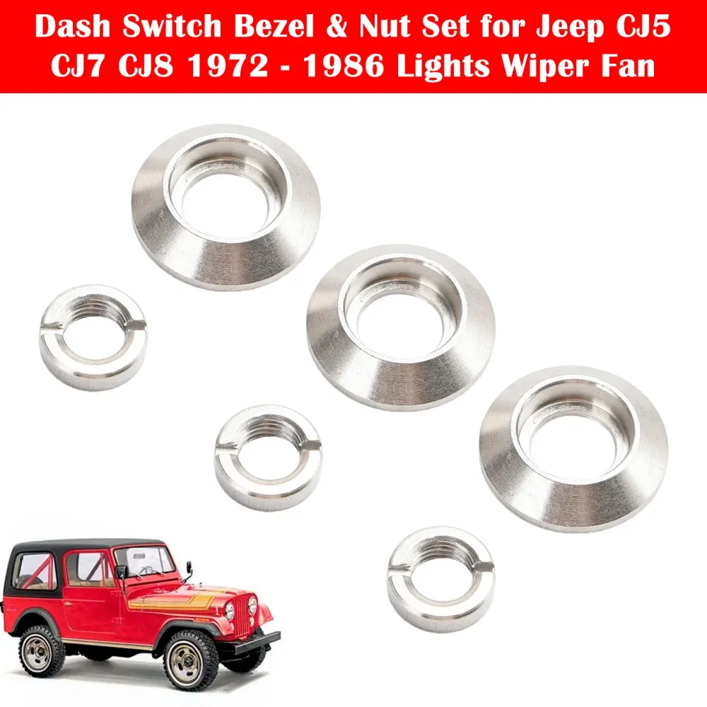 Dash Switch Buzel & Nut Set para Jeep CJ5 CJ7 CJ8 1972 - 1986 FAIS DE LIMPADOR DE LUZES