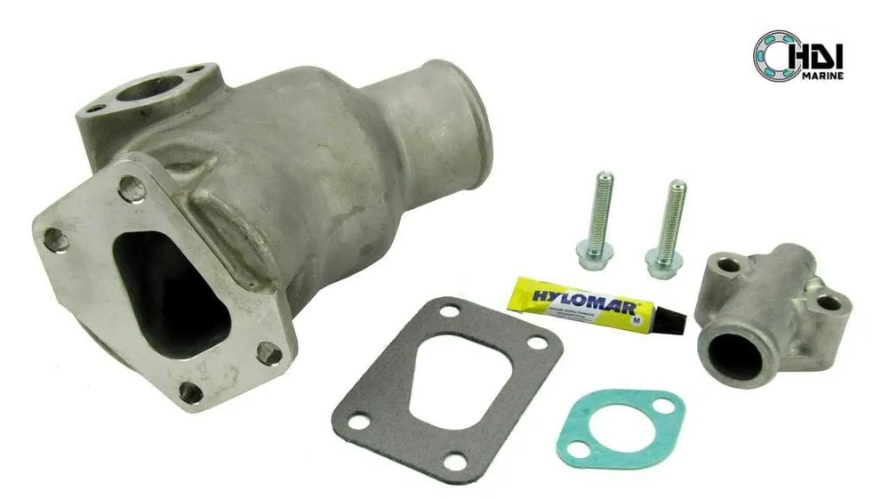 Cotovelo de saída de escape em ço inoxidável Volvo Penta D2-50F com conector - equivalente 21424345