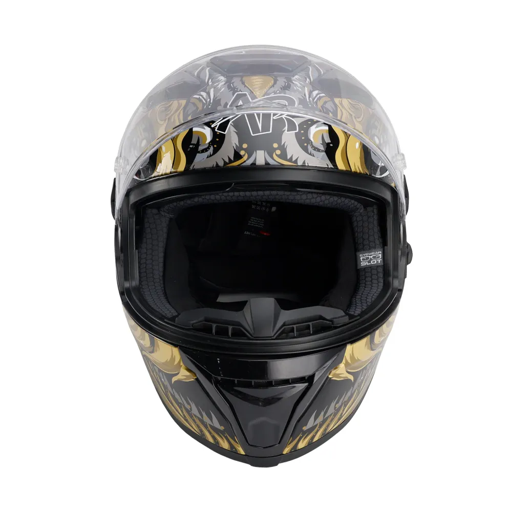 Capacete de motocicleta DOT Rua adulta Facle Face Black Gold