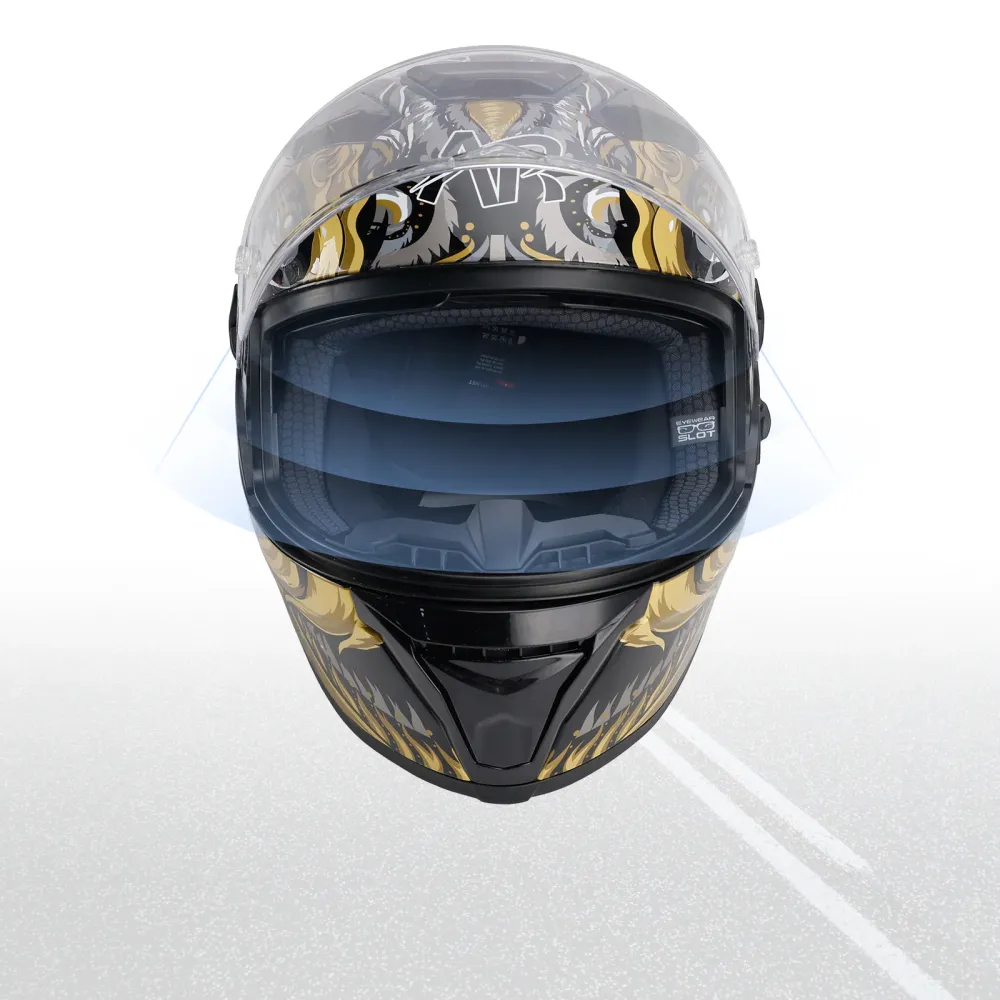 Capacete de motocicleta DOT Rua adulta Facle Face Black Gold