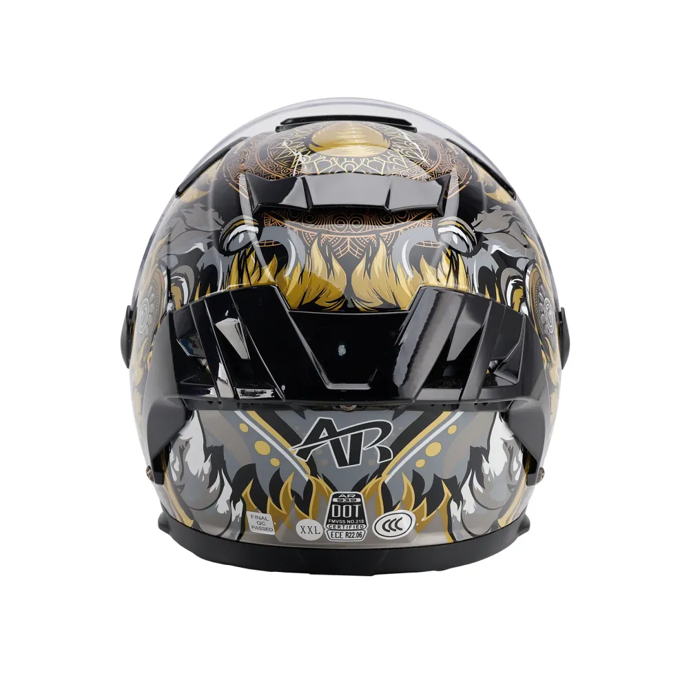 Capacete de motocicleta DOT Rua adulta Facle Face Black Gold