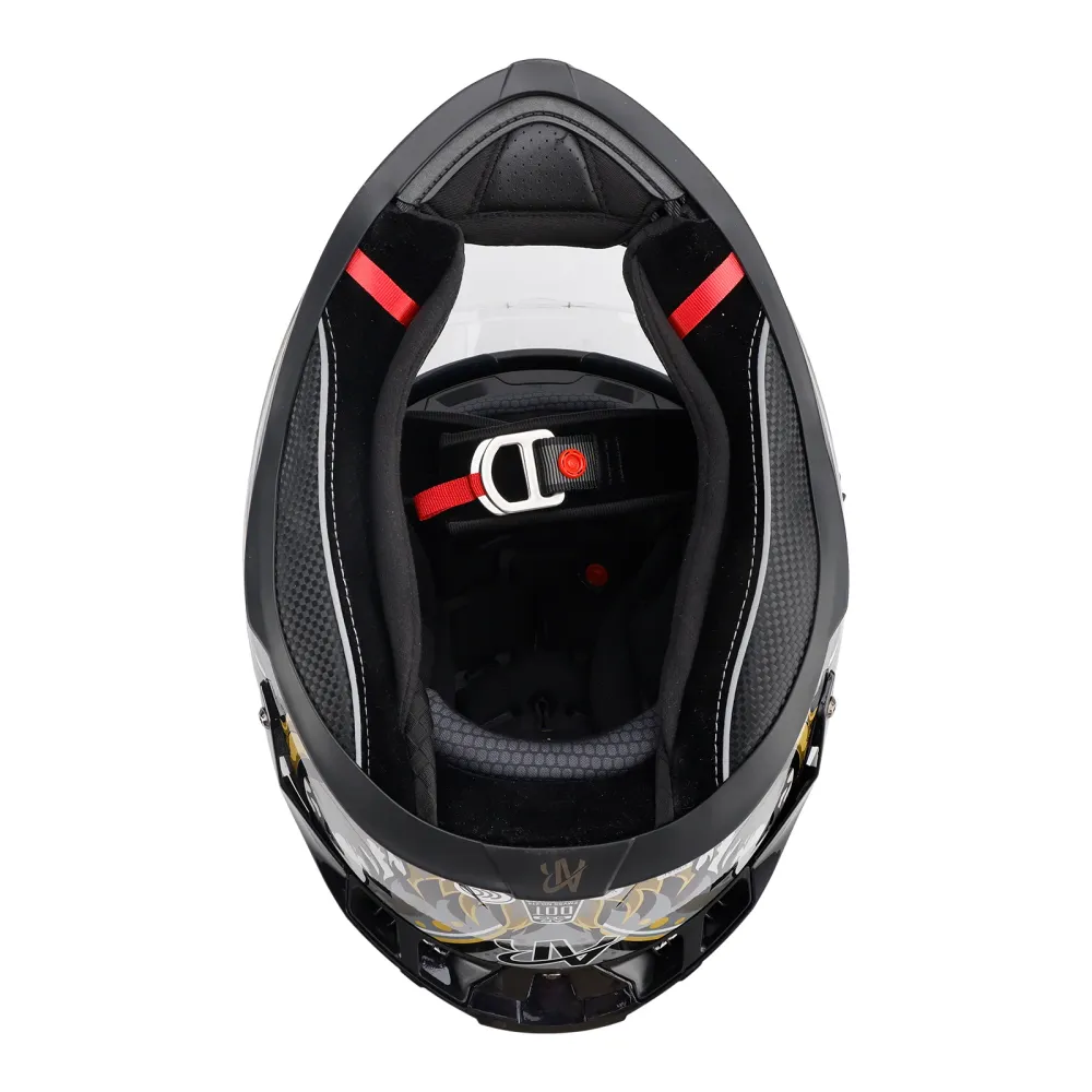 Capacete de motocicleta DOT Rua adulta Facle Face Black Gold