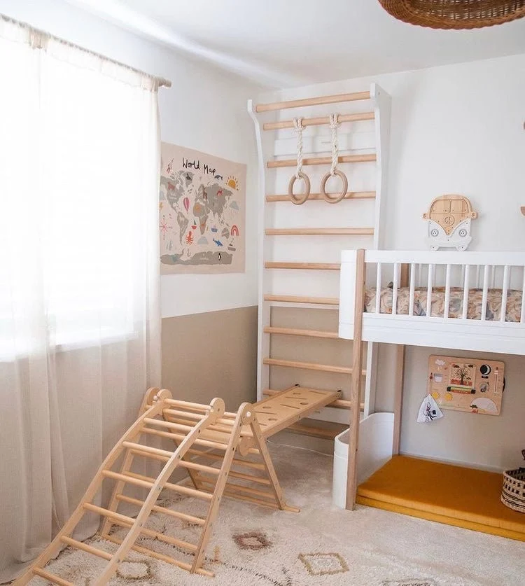 Taimi Mini - Barras de Parede Moldura Branca - Barras de Bétula