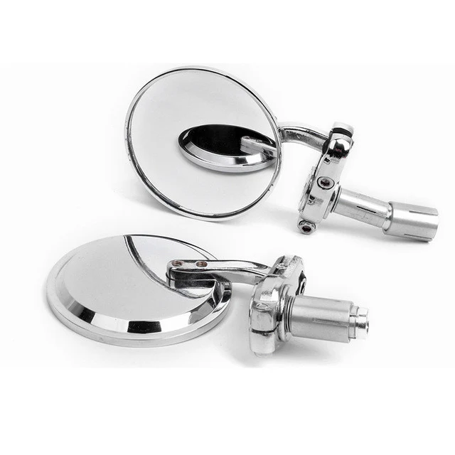 2 Espelhos Mota Cromados Punho Guiador Cafe Racer