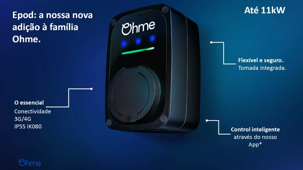 Carregador Ohme ePod Trifásico 22 kW