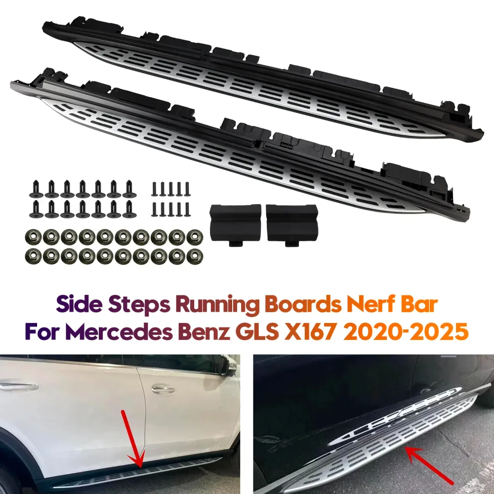 2020-2025 Mercedes GLS X167 Detapas laterais Running Boards BAR NERF PAR