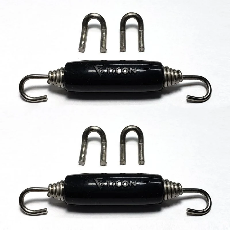 Ticon Industries Black Silicone Titanium Spring Tab and Spring Kit (4 Tabs/2 Springs) - 2 Pack
