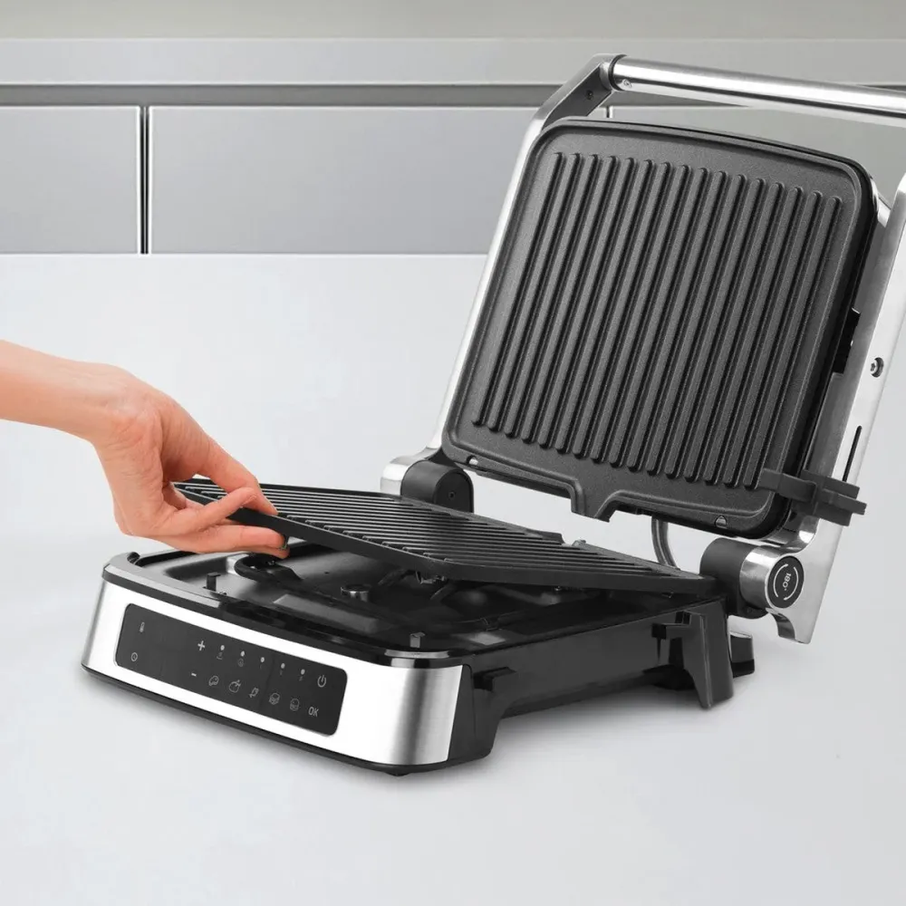 Grelha digital Everest com placas antiaderentes