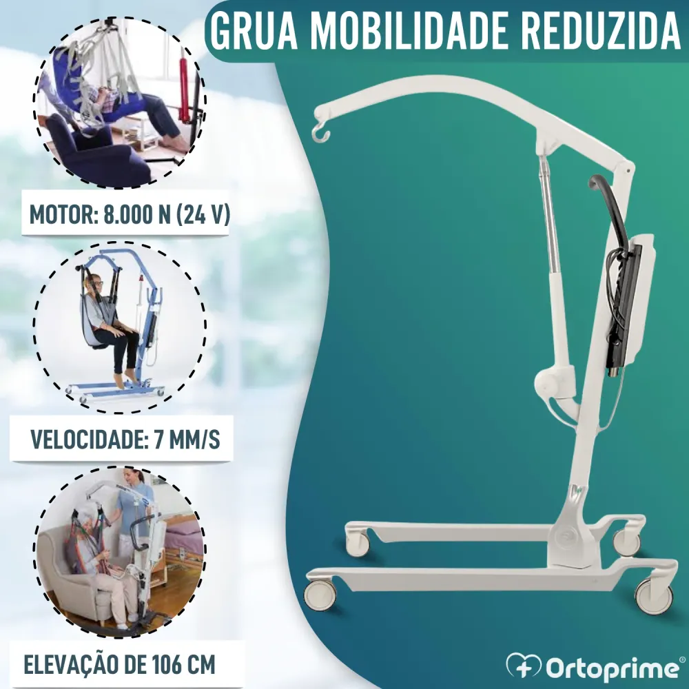 Grú Elétrica para Transporte de Pacientes | Sem Arnês