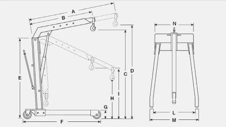 Gru idraulica GP05/DE OMCN pompa doppio effetto 0,5 ton