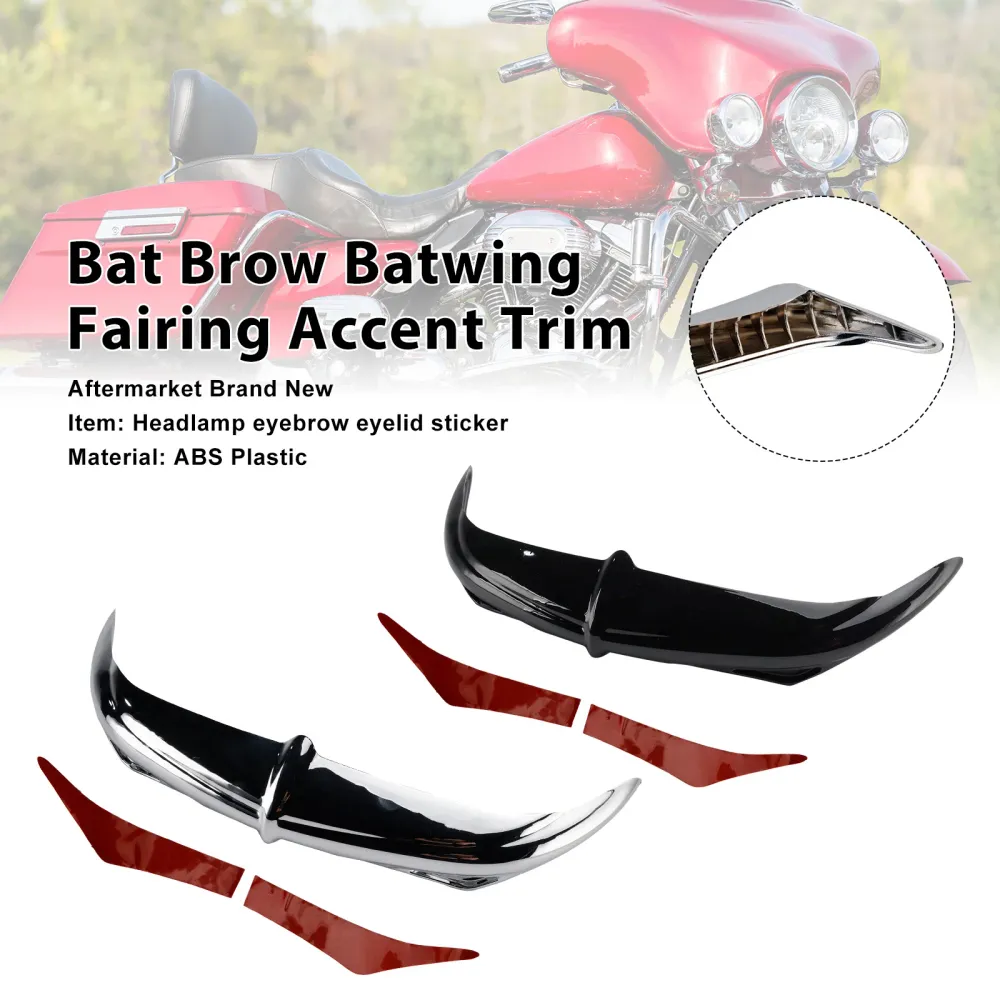 Bat Brow Batwing Fairing Accent Trim Electra Street Glides Trikes 96-13