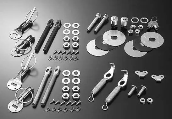 Cusco Body Pins Hood Aluminum-Black, Universal