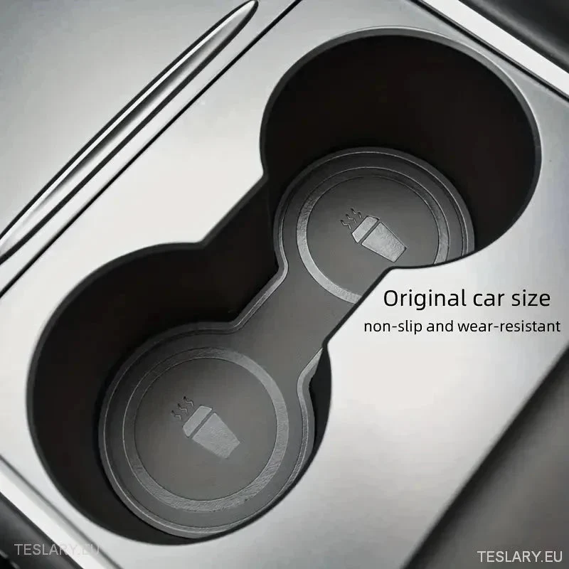 Tesla 3/Y Black Leather Center Console Cup