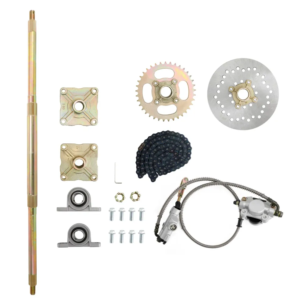 32" Kit de eixo traseiro para quadriciclo ATV Go Kart, roda dentada, freio, cubo da roda, conjunto de freio