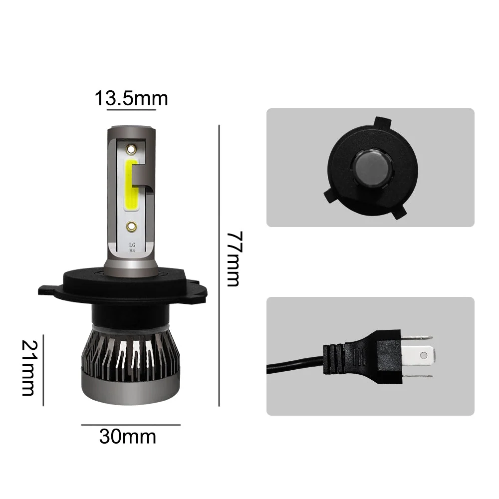 2PCS H4/HB2/9003 FARÇO DE LED 36W 8000LM BULBOS COB KIT HIGH/LO
