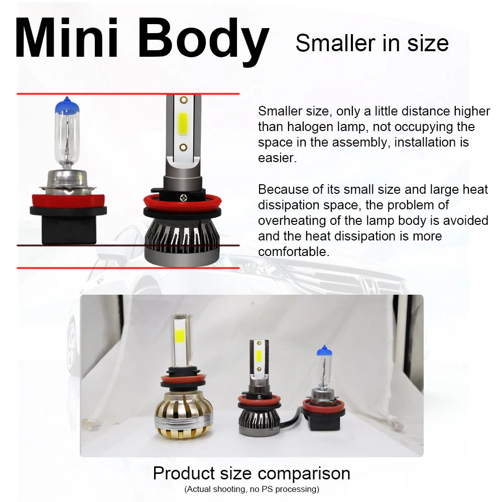 2PCS H4/HB2/9003 FARÇO DE LED 36W 8000LM BULBOS COB KIT HIGH/LO