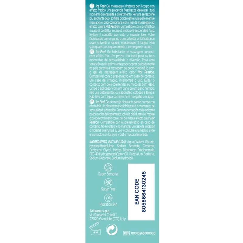 Gel 3 em 1 Ice Feel | Massagem, Lubrificante e Estimulante 200 ML