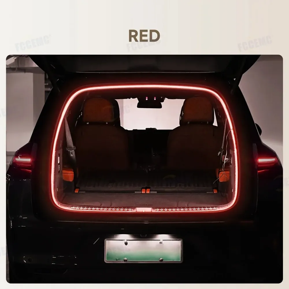 Tesla Modelo Y Tira de tronco LED em vermelho - 12 volts com conector