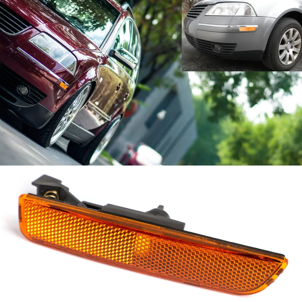 Luzes laterais de pára-choques frontal âmbar esquerdo para 2001-2005 vw passat b5.5 genérico